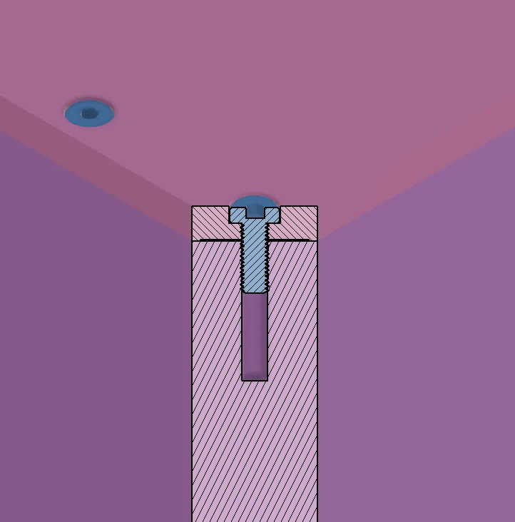 The extra depth on the screw hole gives the molten plastic somewhere to go.