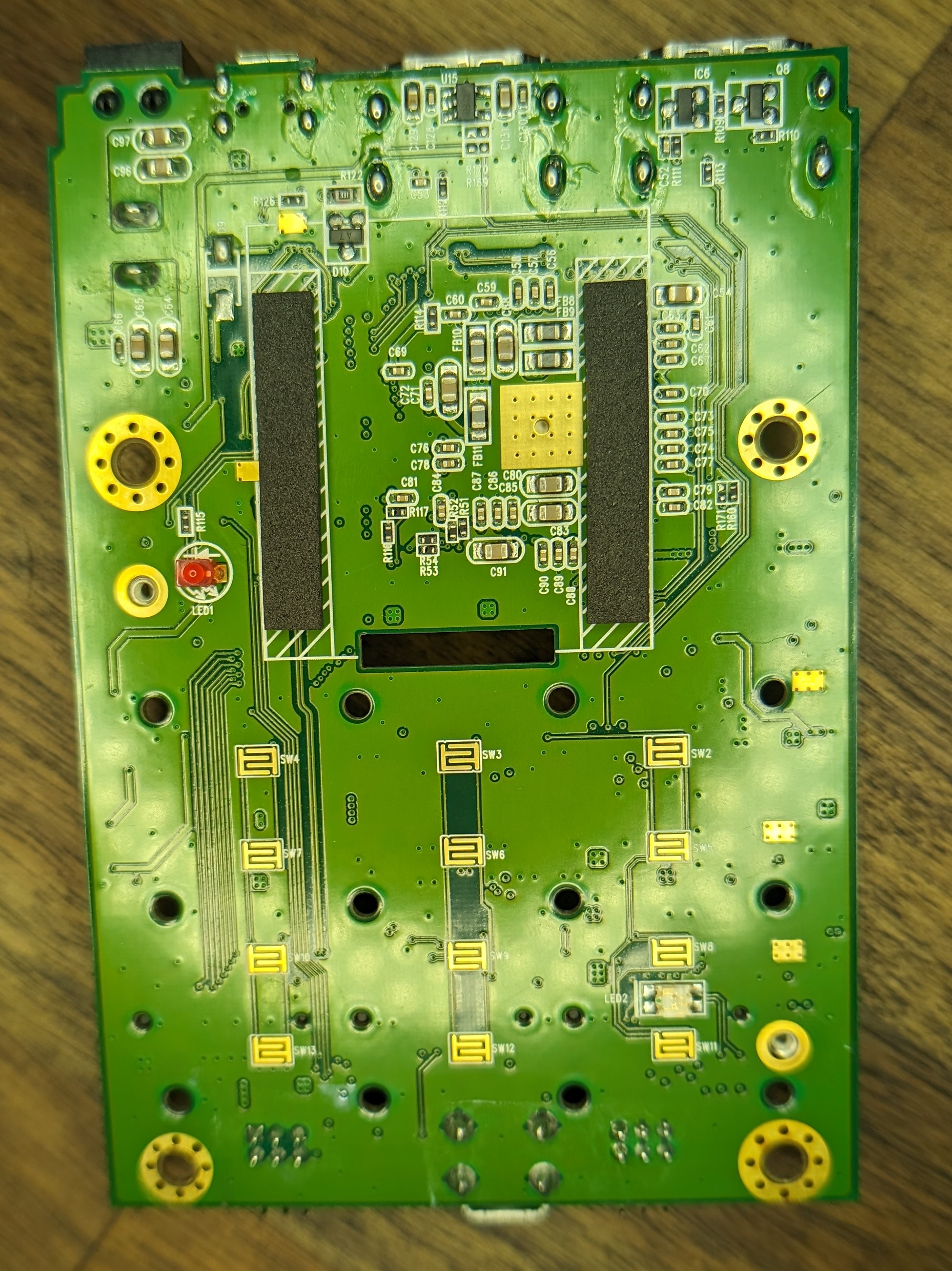 The side of the main PCB that faces the user from within.