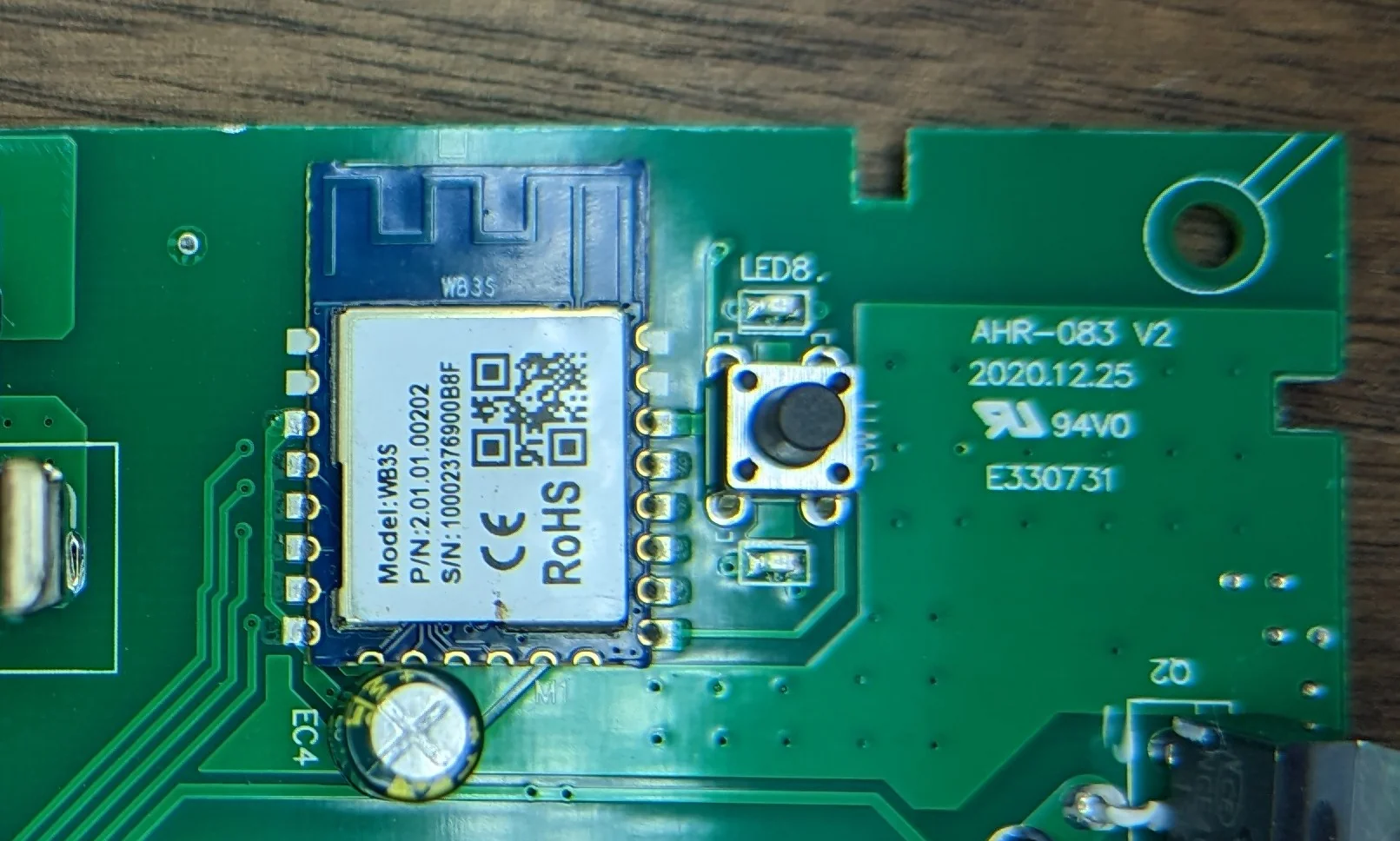 WB3S is a TuYa branded module that is pin compatible with the ubiquitous ESP-8266 modules.