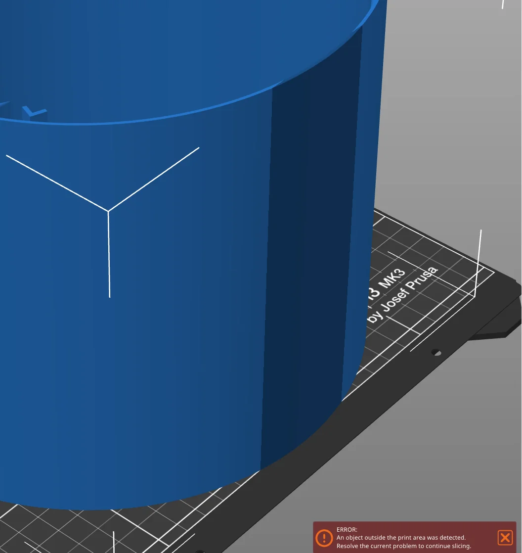 The part JUST BARELY fits on the print bed. This whole trick only works because the dark blue portion is so small.