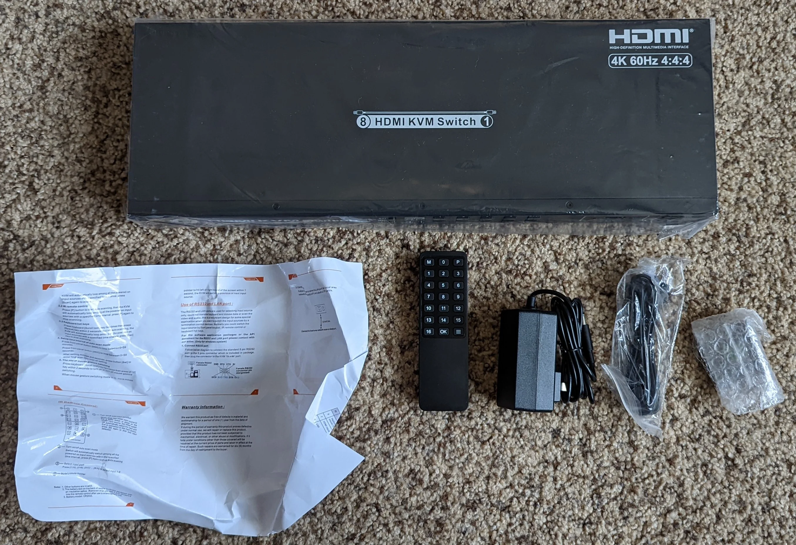 An overview of everything that came in the box