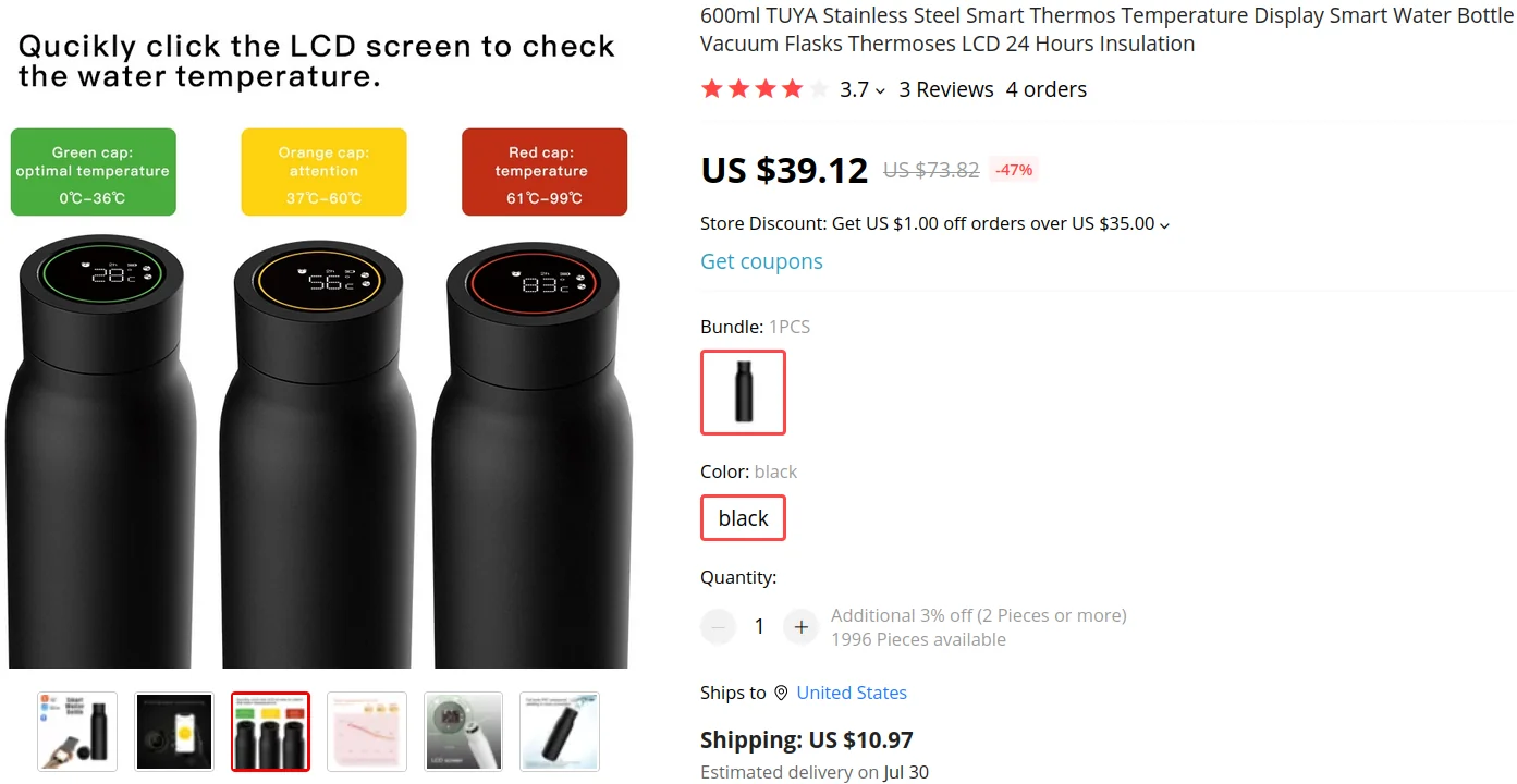 Example aliexpress listing.