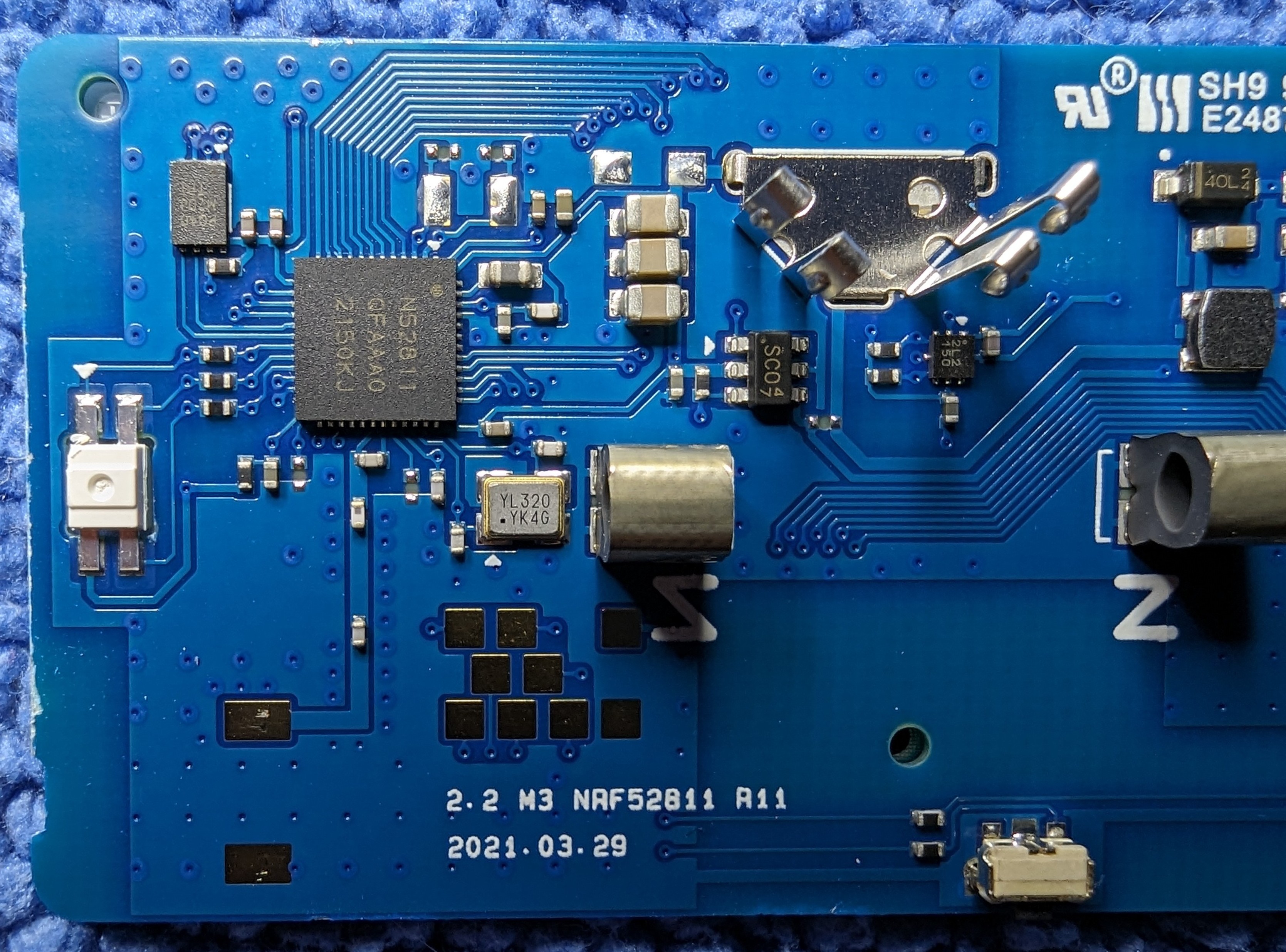 A close up look at the micro and related pcb traces.
