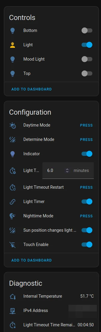1 Relay variant with timer for light counting down.