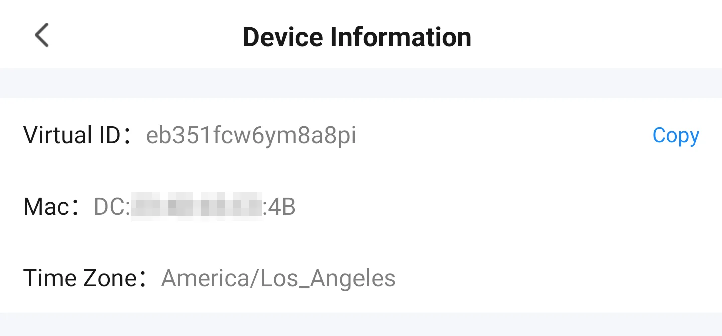 Screenshot showing the curtin robot radio MAC addresses and other unique information